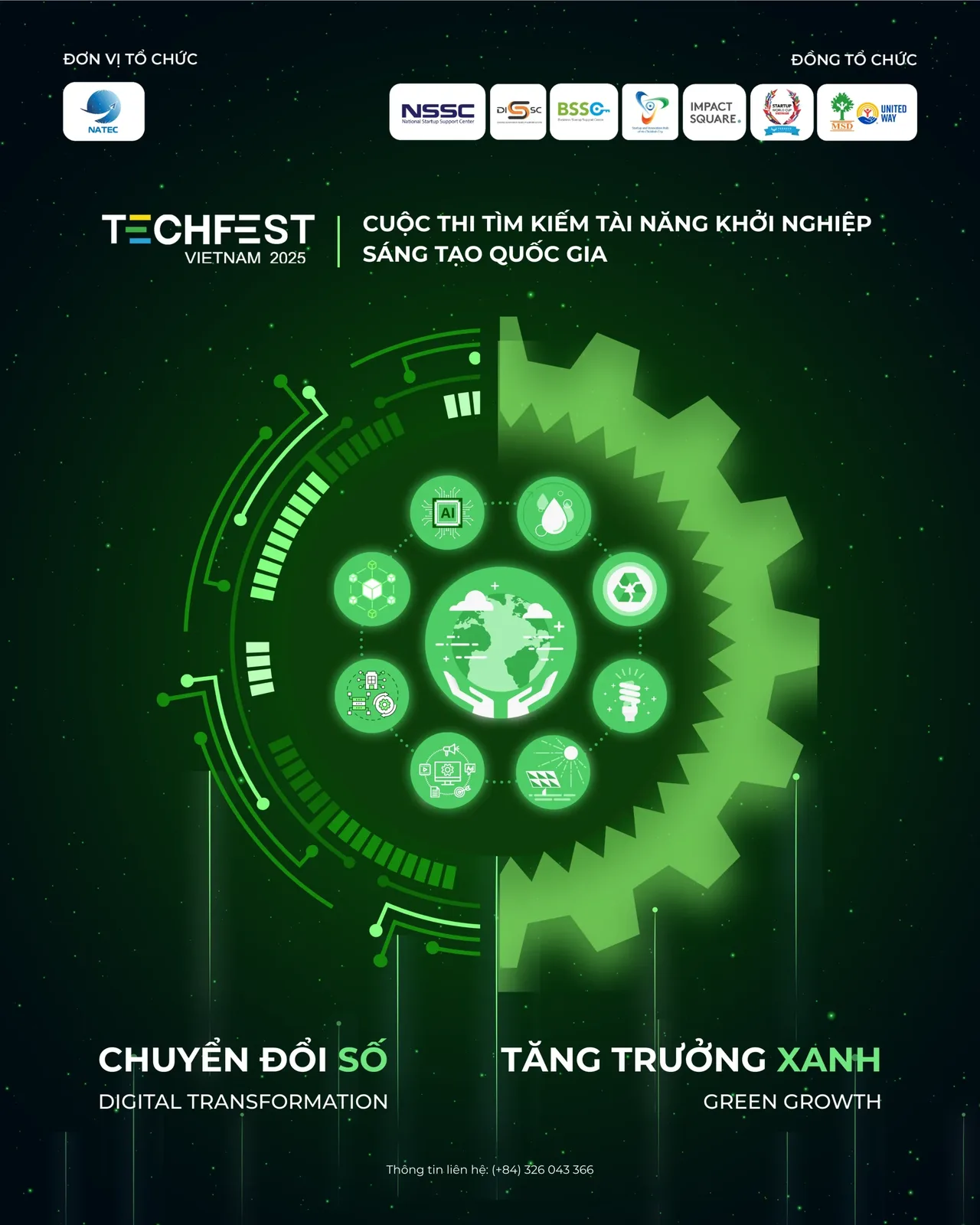 CHỦ ĐỀ CHÍNH THỨC CUỘC THI TECHFEST VIỆT NAM 2025: “Tăng trưởng xanh và Chuyển đổi số – Đổi mới sáng tạo vì một Việt Nam bền vững"